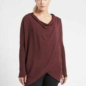ATHLETA Purana Wrap Sweatshirt Spiced Cabernet Large